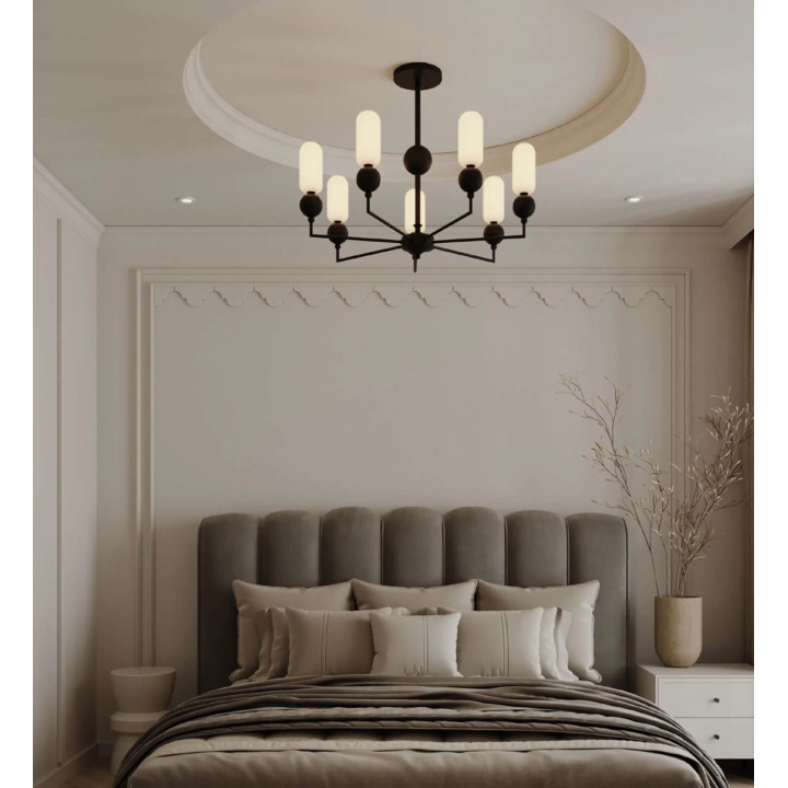 MAXlight Nova P0632/3 lampa wisząca żar&oacute;wka 7xG9 czarny, złoty