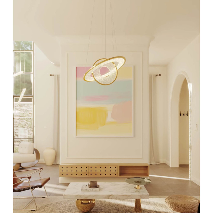 MAXlight Alexia P0638D Gold LED Pendant Lamp 3000K with Two Circles