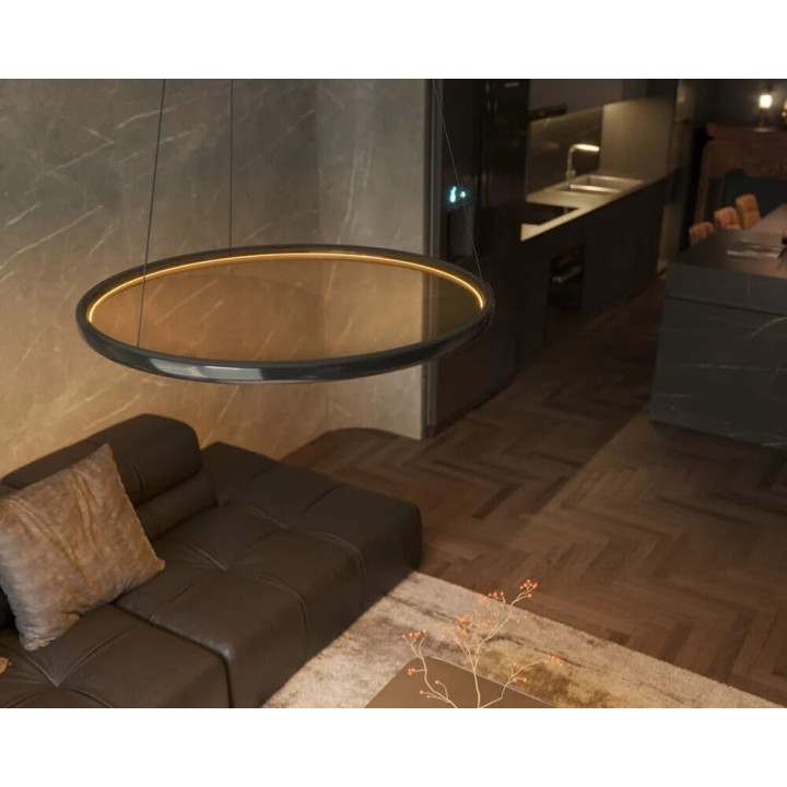 MAXLIGHT Qled P0557 black ring hanging lamp 80cm LED 40W 3000K