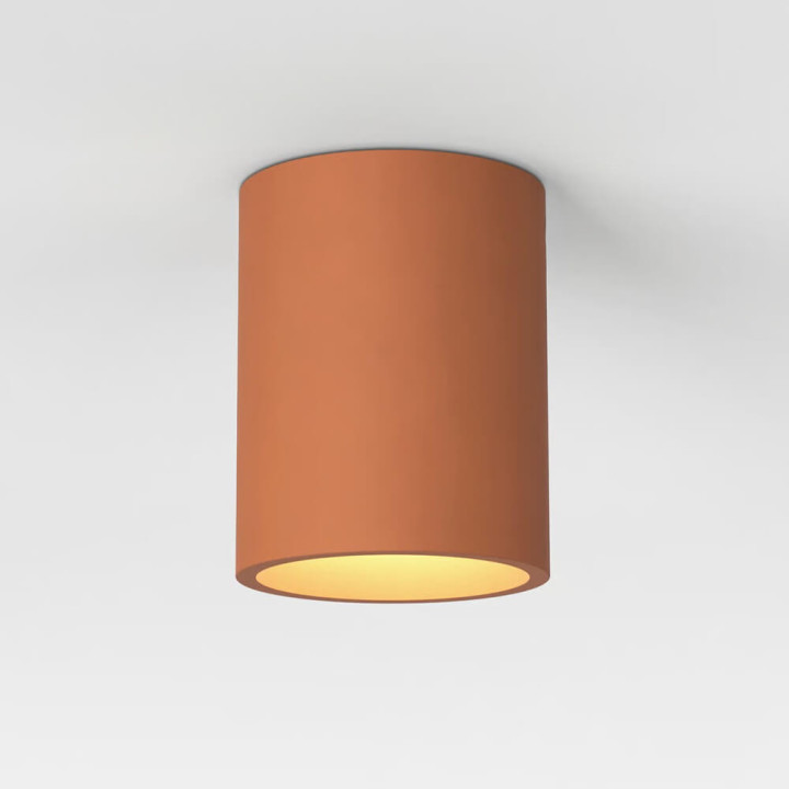 Astro Kos Round 140 Coastal &ndash; Concrete GU10 Ceiling Light tube IP44