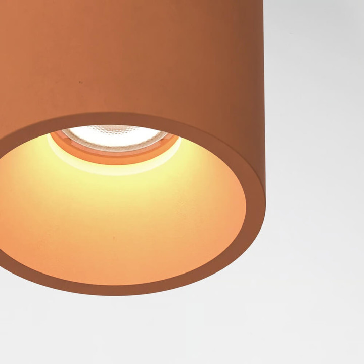 Astro Kos Round 140 Coastal &ndash; Concrete GU10 Ceiling Light tube IP44