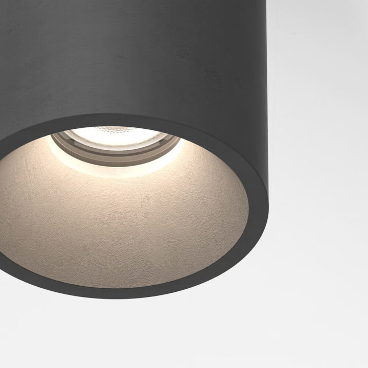 Astro Kos Round 140 Coastal &ndash; Concrete GU10 Ceiling Light tube IP44