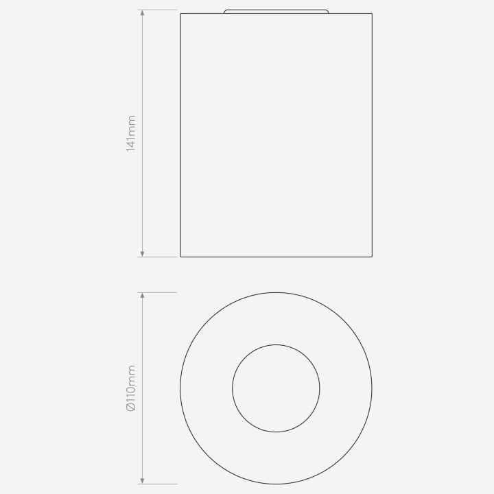Astro Kos Round 140 Coastal &ndash; Concrete GU10 Ceiling Light tube IP44