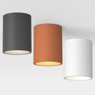 Astro Kos Round 140 Coastal &ndash; Concrete GU10 Ceiling Light tube IP44