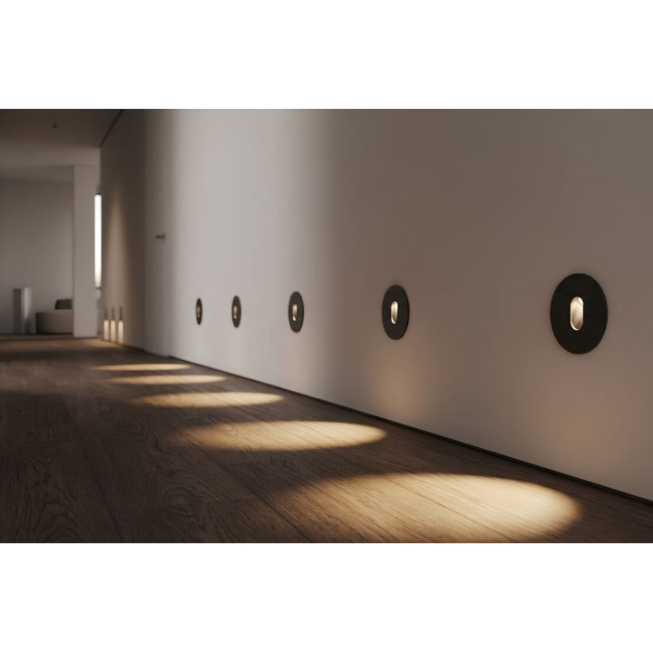 ELKIM LESEL 002XL LED step light 1W white or black 75mm for 60mm box
