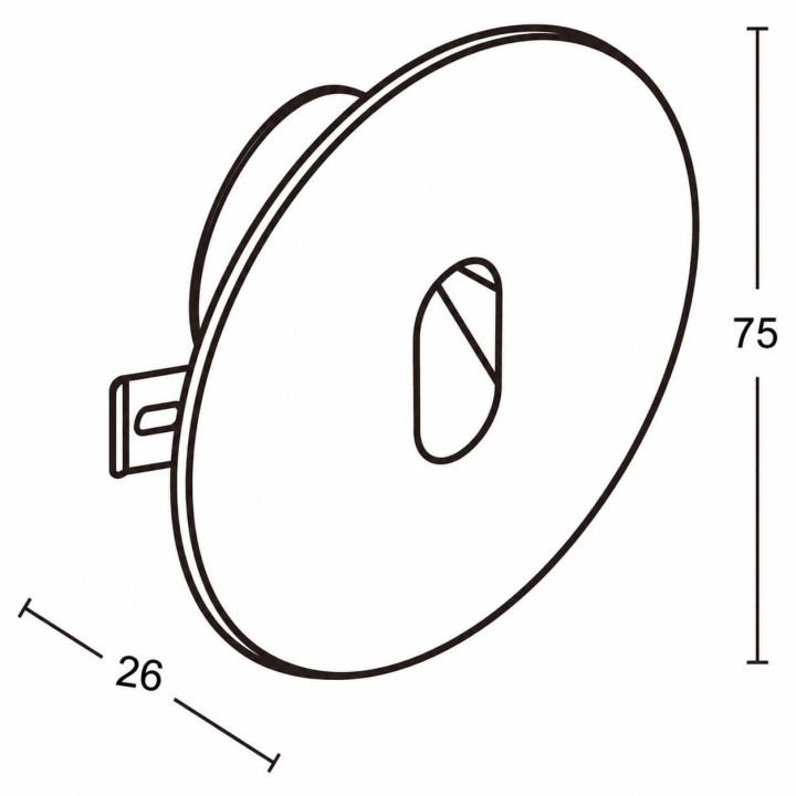 ELKIM LESEL 002XL LED step light 1W white or black 75mm for 60mm box