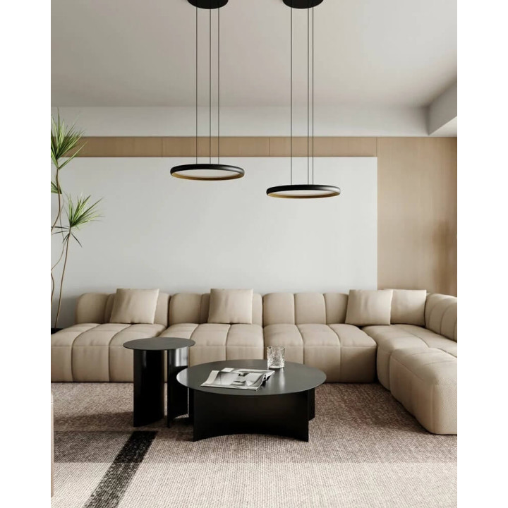MAXLIGHT Vik P0556 lampa wisząca czarno-złota ring 48cm LED 40W