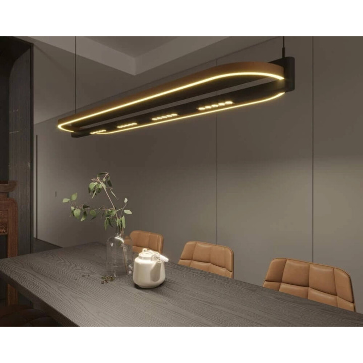 MAXLIGHT Singapur Oval P0553 lampa wisząca LED 3000K czarno-brązowa