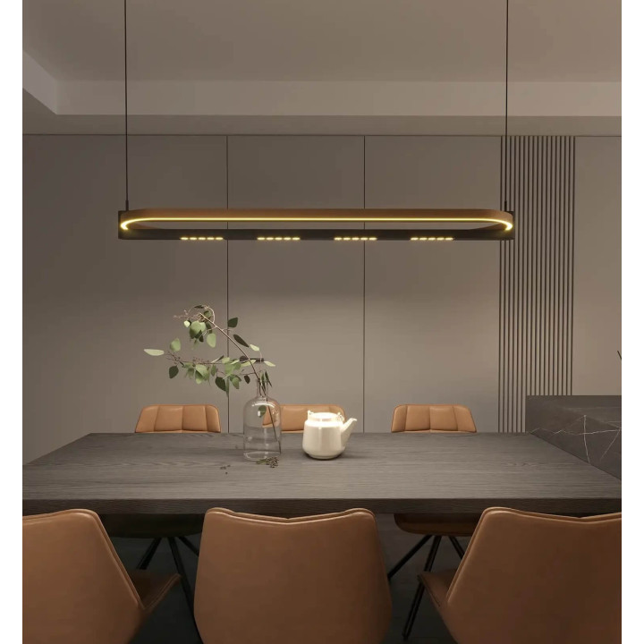 MAXLIGHT Singapore Oval P0553 LED hanging lamp 3000K black and brown