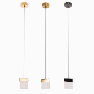 Maxlight VETRO P0428D gold or black pendant light with a glass shade.