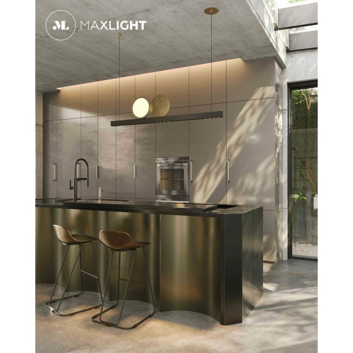 MAXLIGHT P0487 MOMO oblong LED hanging lamp 35W black and gold