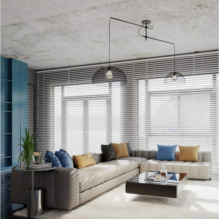 Maxlight CONCEPT P0454/5 hanging lamp with 2 lampshades, black/gold