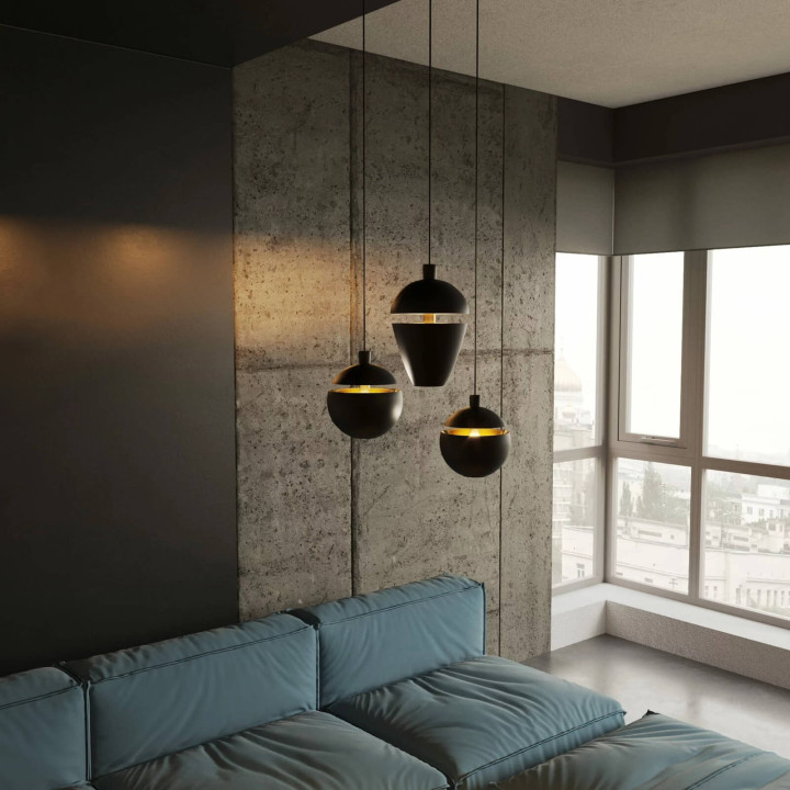 Maxlight COMETSHINE P0471/2 LED hanging lamp 8W black-gold