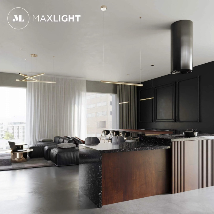 MAXlight TRIO P0310D nowoczesna lampa LED liniowa 100cm czarna, złota