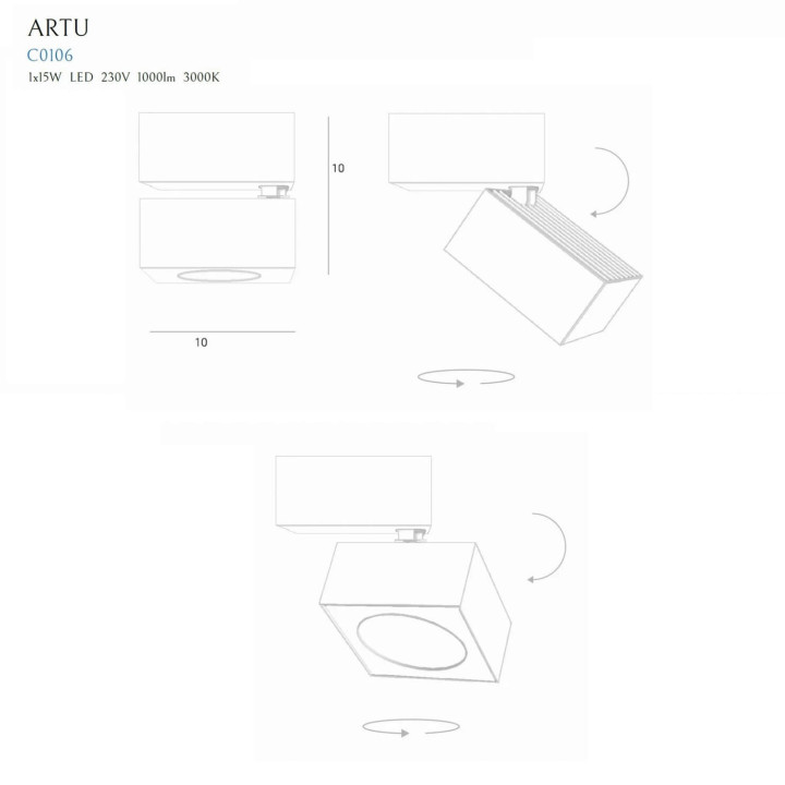 MAXlight ARTU LED C0106 white/metal 1x15.4W