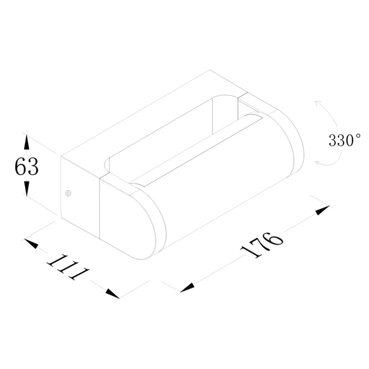Maxlight SOLDEN W0462/3/4 LED wall lamp, IP65, adjustable beam angle