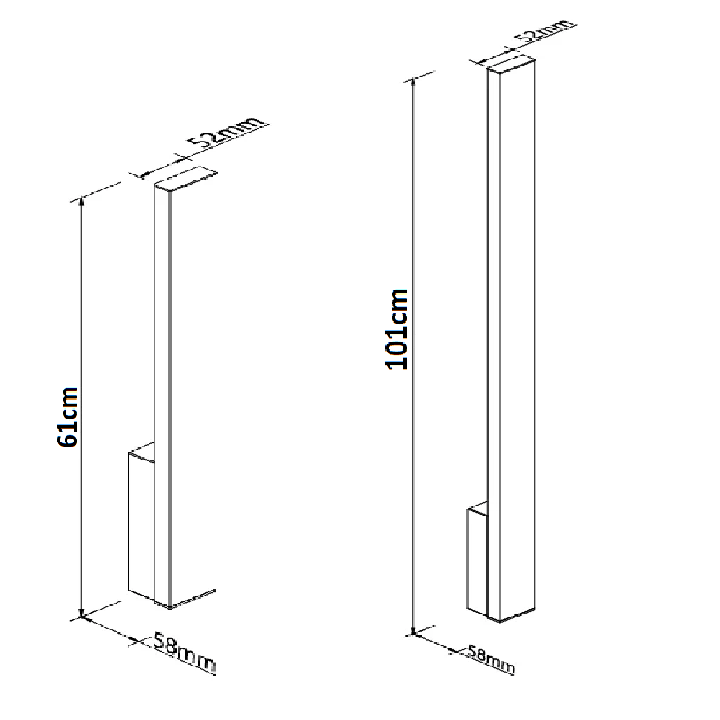 Maxlight KAPRUN W0458/9 elongated outdoor wall lamp, IP65, 2 lengths