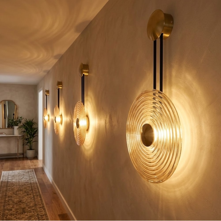 MAXlight SING W0473 decorative LED wall lamp &ndash; gold and glass