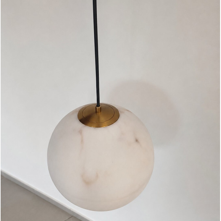 LUCES SERITA E27 pendant lamp with alabaster-effect finish