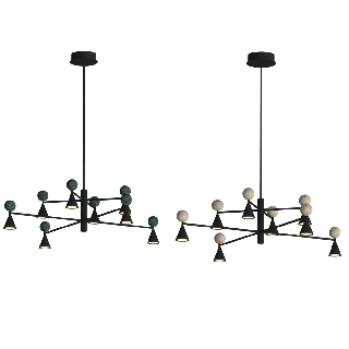 MAXlight BINGO P0684/5 lampa wisząca LED 57W czarny mat i kamień