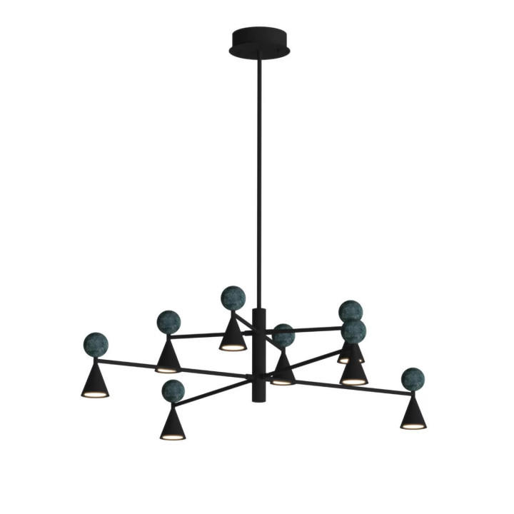 MAXlight BINGO P0684/5 lampa wisząca LED 57W czarny mat i kamień