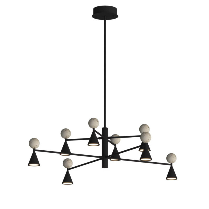 MAXlight BINGO P0684/5 lampa wisząca LED 57W czarny mat i kamień
