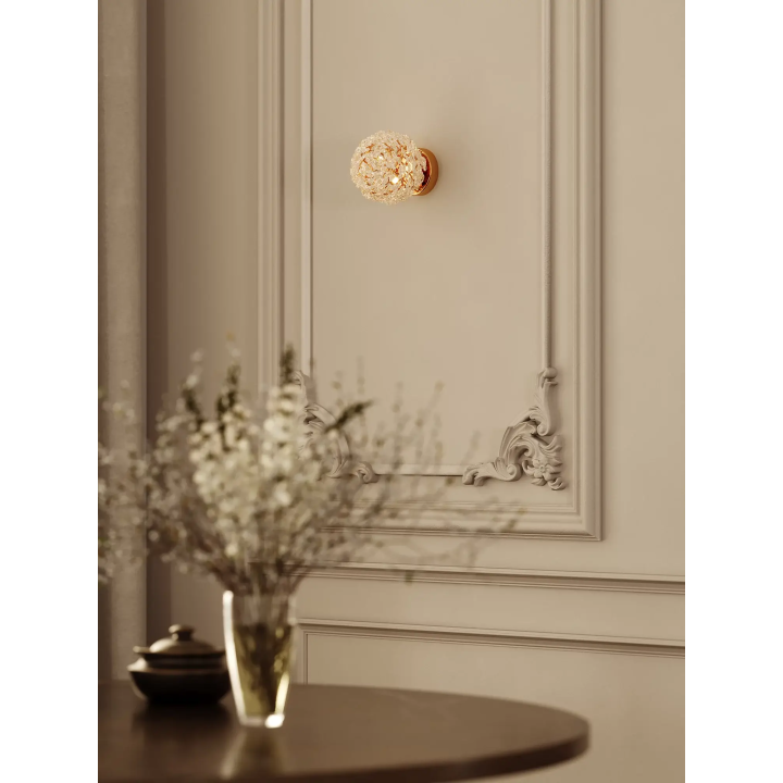 MAXlight RITA W0443 złoty kinkiet z kryształami na żar&oacute;wkę G9 ozdobny