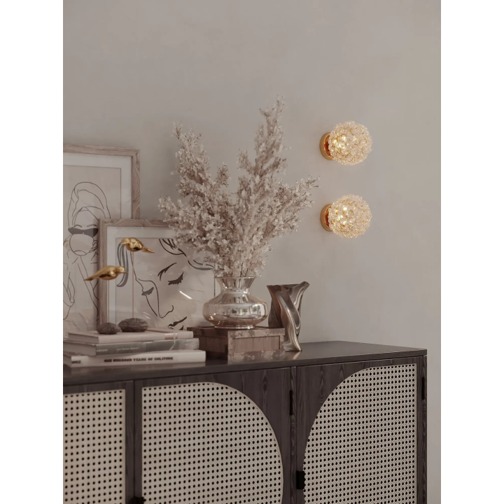 MAXlight RITA W0443 gold wall lamp with crystals, G9 bulb