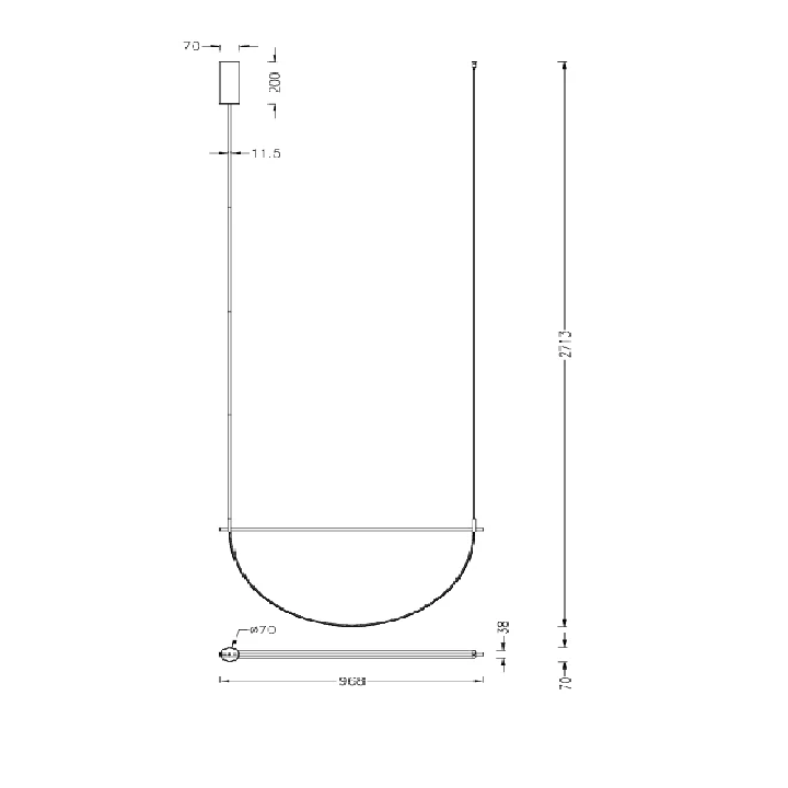 MAXlight Victoria P0686/7 lampa wisząca LED 30W złoty i czarny kolor