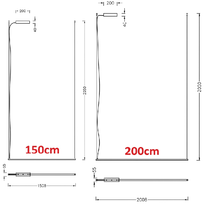MAXlight LONGI P0680/1 linear LED pendant light 3000K, 150cm, 200cm