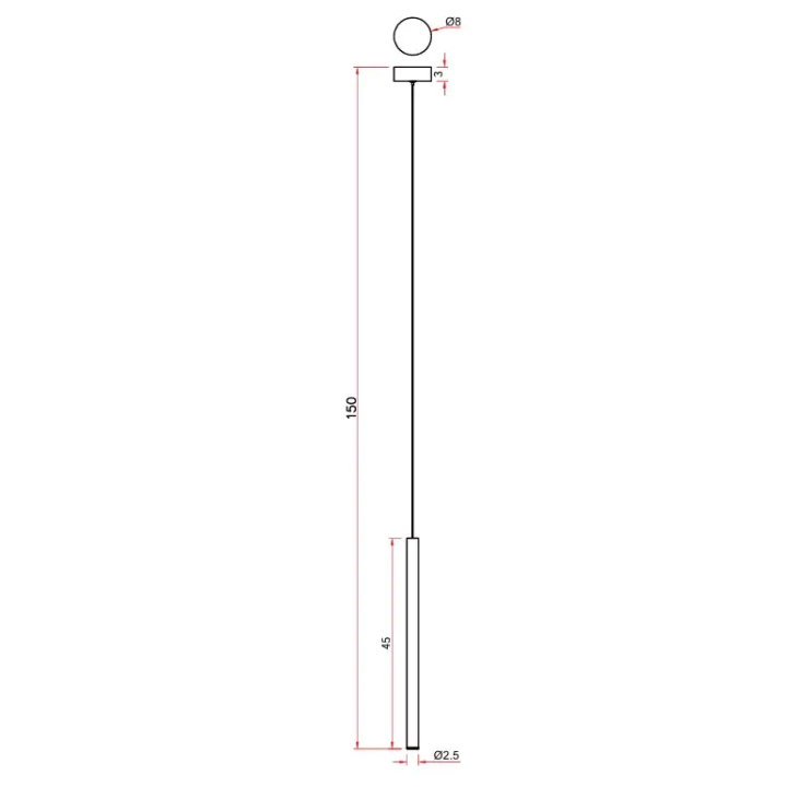 Maxlight METALIC P0667/8/9/70 lampa wisząca tuba LED 1W 4 kolory