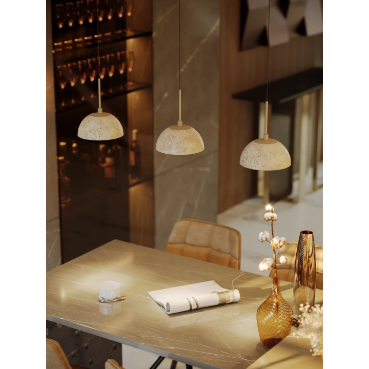 MAXlight CUCCINA P0666 5W LED pendant lamp, beige travertine fixture