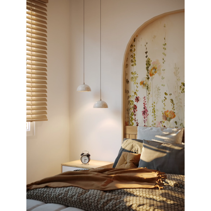MAXlight CUCCINA P0666 5W LED pendant lamp, beige travertine fixture