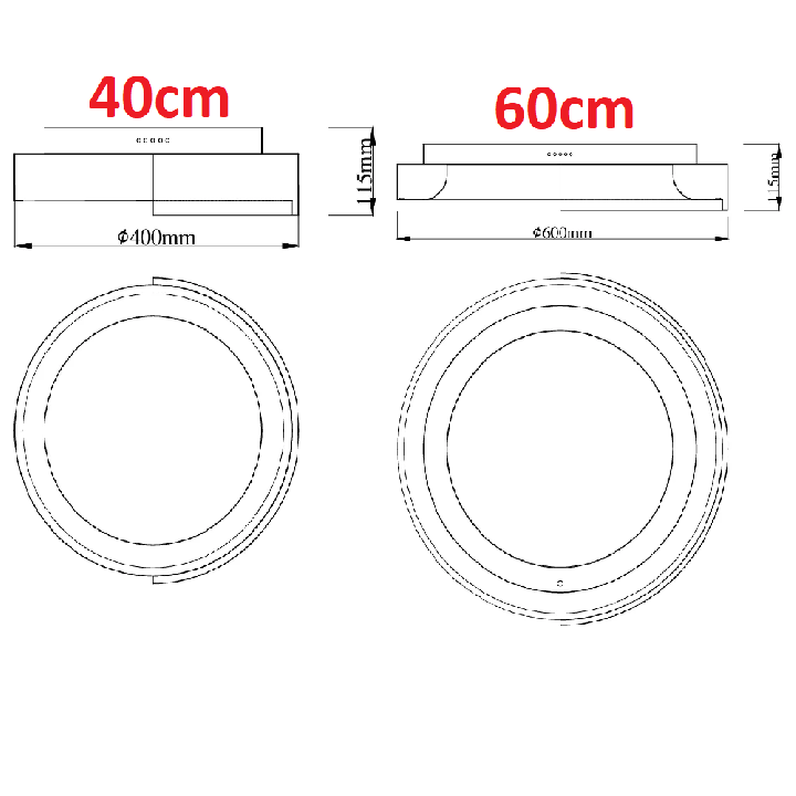 MAXLIGHT Aruba C0284/5/6/7 plafon LED czarny lub biały &Oslash; 40cm, 60cm