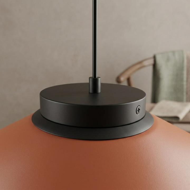 ELKIM ORBITA LED pendant light 3000K, 60cm shade, terracotta, graphite