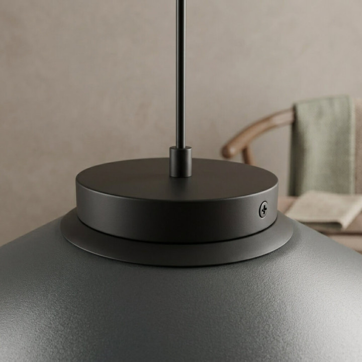 ELKIM ORBITA LED pendant light 3000K, 60cm shade, terracotta, graphite