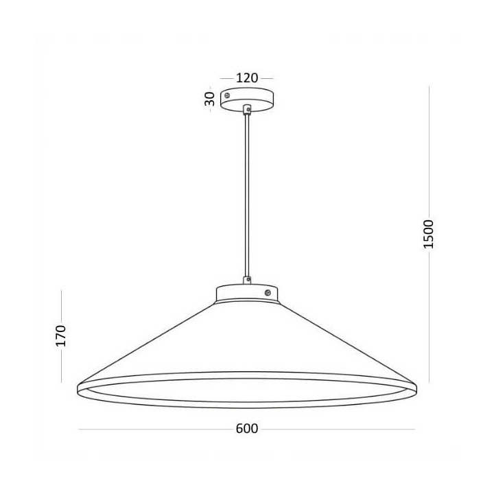 ELKIM ORBITA lampa wisząca LED 24W 3000K, klosz 60cm terakota, grafit