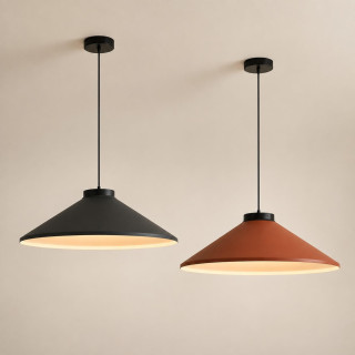 ELKIM ORBITA LED pendant light 3000K, 60cm shade, terracotta, graphite