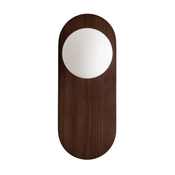MAXlight Point W0476 wall lamp &ndash; dark wood and milky glass sphere