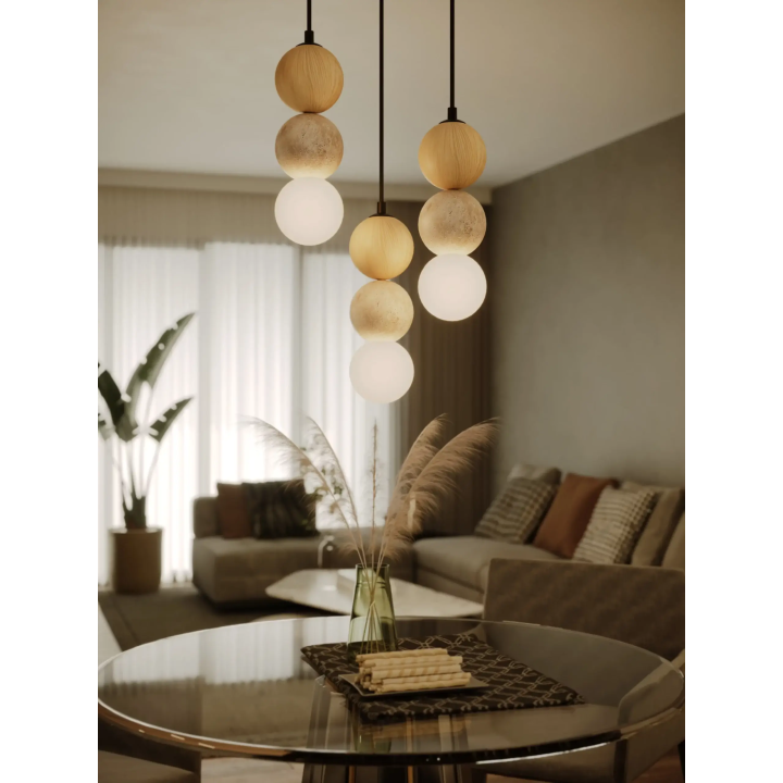 MAXlight Alice P0664/5 lampa wisząca z kamienia naturalnego kule