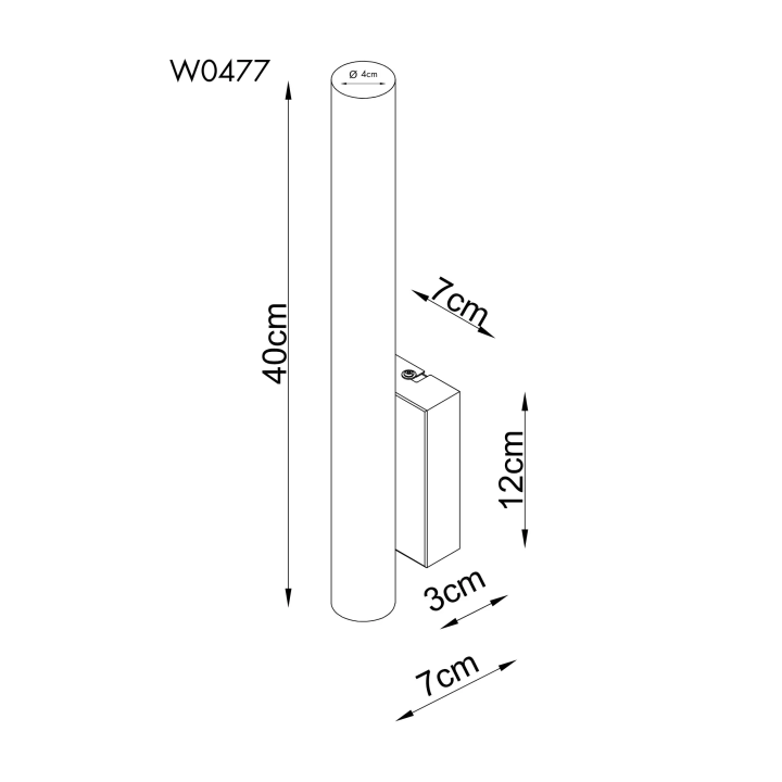 Maxlight Loft W0477 kinkiet LED 6W 3000K z trawertynu podłużna tubka