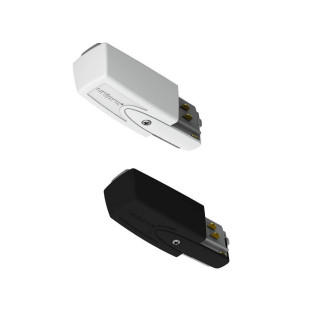 Power end connector for 3-phase track, white or black