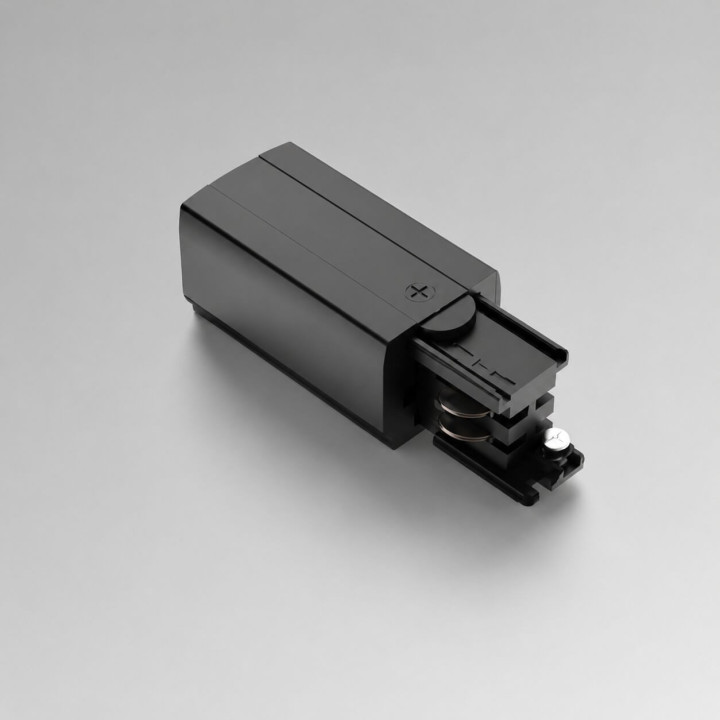 Power end connector for 3-phase track, white or black