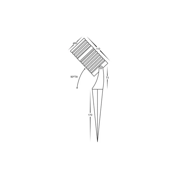 GU10 IP65 Sand Black spike spotlight &ndash; durable garden fixture