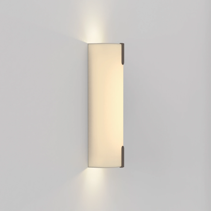 ASTRO Elba 400 LED wall lamp with fabric shade &ndash; white, grey