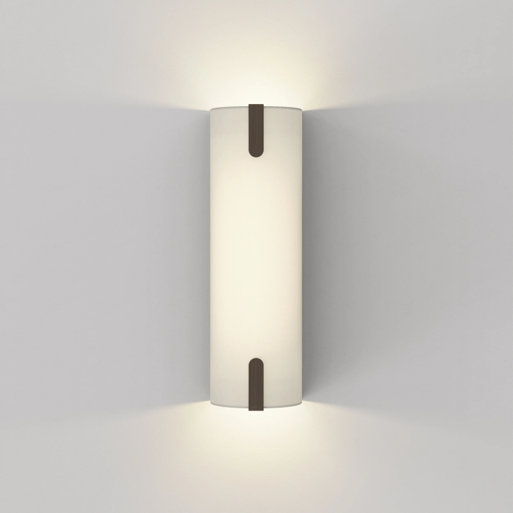 ASTRO Elba 400 LED wall lamp with fabric shade &ndash; white, grey
