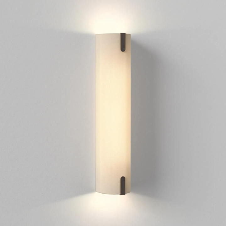 ASTRO Elba 600 LED wall lamp (18W) with fabric shade &ndash; white, grey