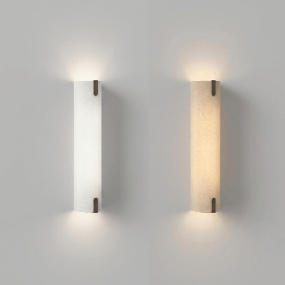 ASTRO Elba 600 LED wall lamp (18W) with fabric shade &ndash; white, grey