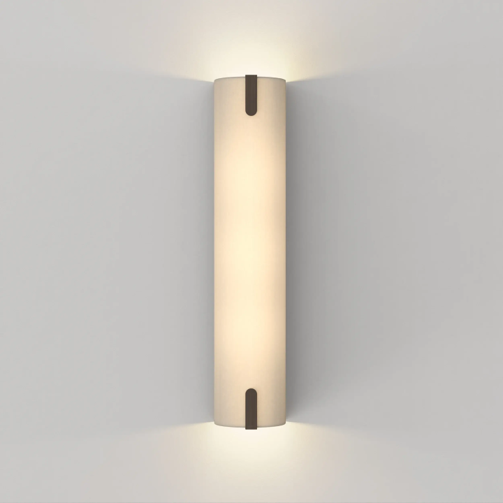 ASTRO Elba 600 LED wall lamp (18W) with fabric shade &ndash; white, grey