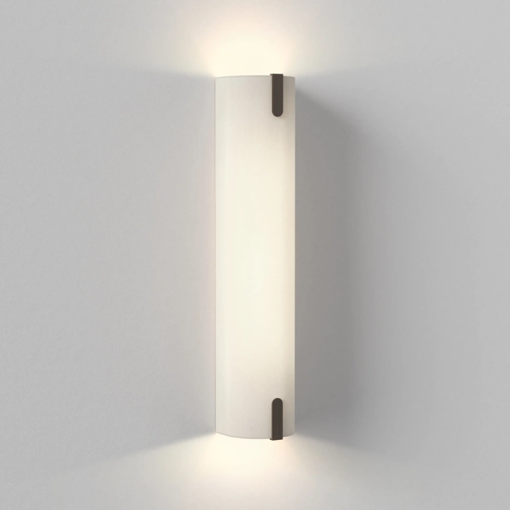 ASTRO Elba 600 LED wall lamp (18W) with fabric shade &ndash; white, grey